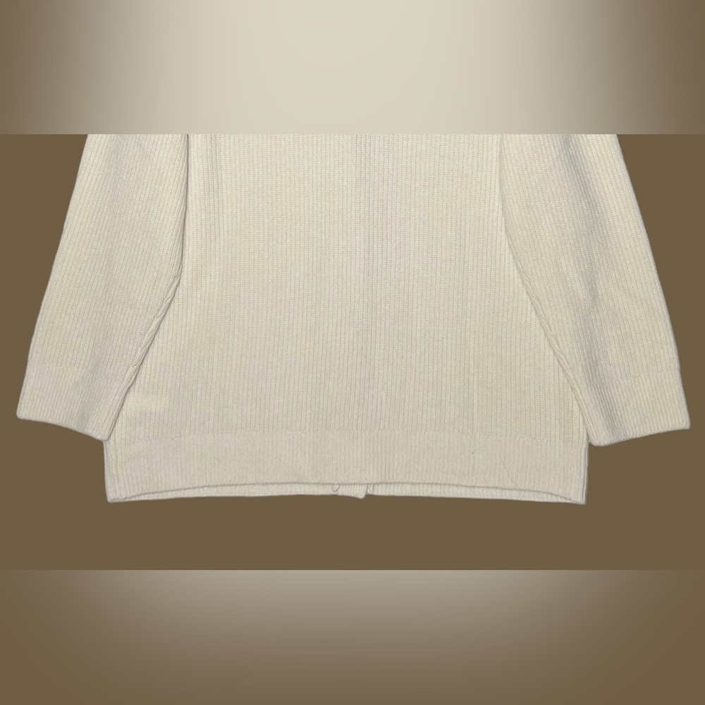 Quince Cream Ribbed Button-Up Cardigan - Picture 12 of 16